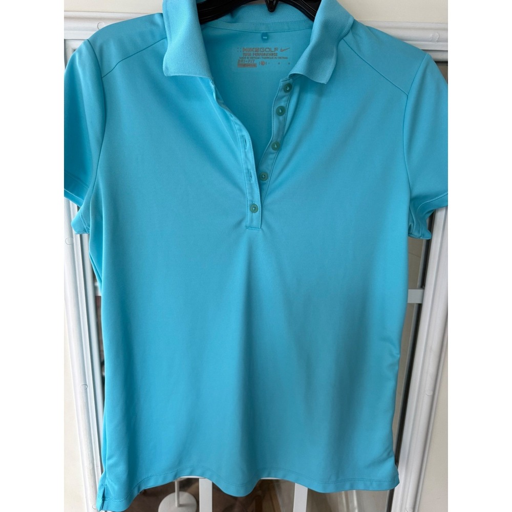 Nike Golf Dri-FIT teal women's short-sleeve polo shirt size large